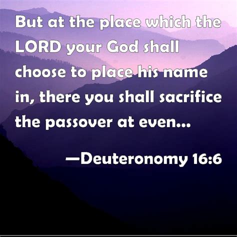 Deuteronomy But At The Place Which The Lord Your God Shall Choose