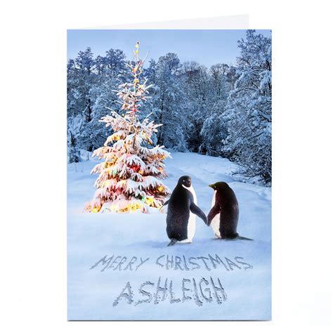 Buy Personalised Christmas Card Penguin Couple Any Name For Gbp 1 79 Card Factory Uk