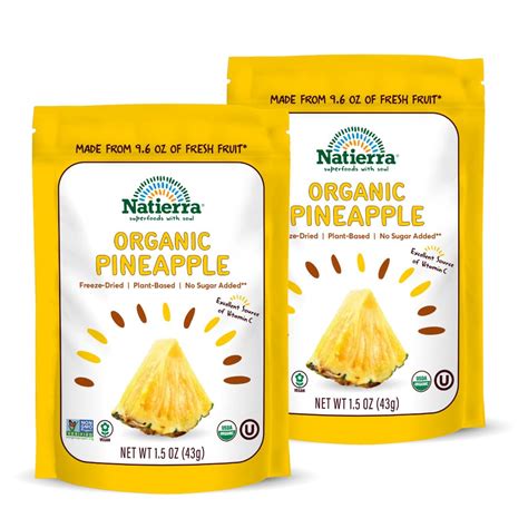 Amazon NATIERRA Organic Freeze Dried Pineapple USDA Organic Non