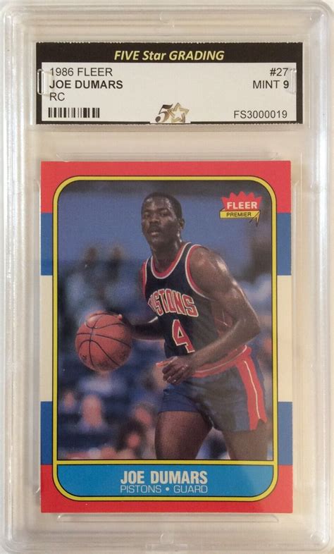 1986 FLEER JOE DUMARS ROOKIE 27 FSG 9 PISTONS EBay