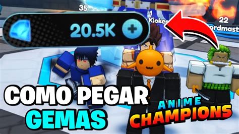 Como Pegar Muitas Gemas No Anime Champions Youtube