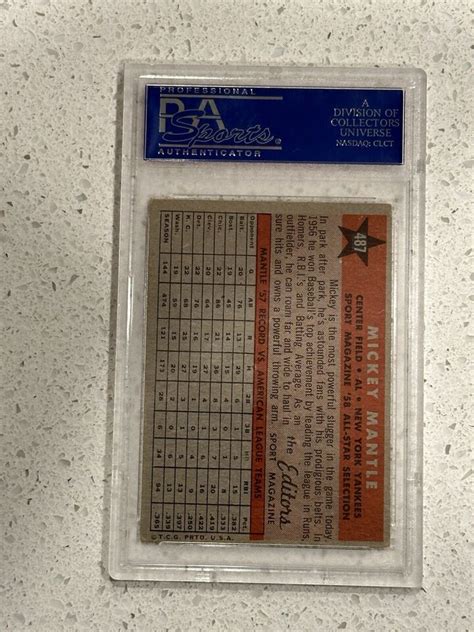 Topps Mickey Mantle All Star Psa Yankees Hof Ebay