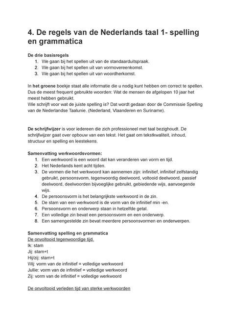 4 De Regels Van De Nederlands Taal 1 Spelling En Grammatica