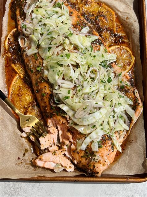 Slow Roasted Salmon With Fennel Slaw Something Nutritious