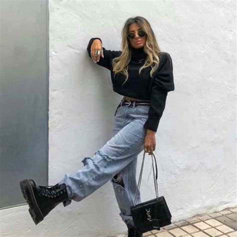 Introducir Imagen Outfit Con Botas Negras Y Jeans Abzlocal Mx