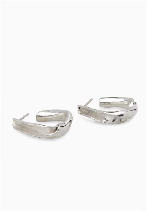 Triangle Twist Hoops Silver Linden Cook Jewellery