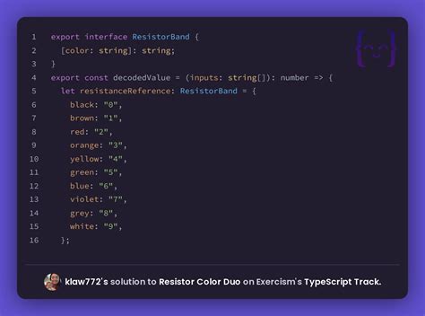 Klaw S Solution For Resistor Color Duo In Typescript On Exercism