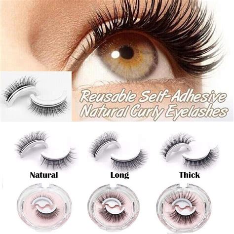 3d Glue Free Fake Eyelashes Selfadhesive Strip Reusable Lashes