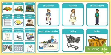 The Supermarket Aistear Flashcards Teacher Made