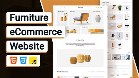 Responsive Furniture Ecommerce Website Using Html Css Javascript Youtube