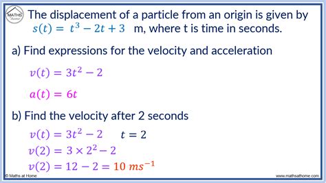 How To Find Displacement Velocity And Acceleration Mathsathome