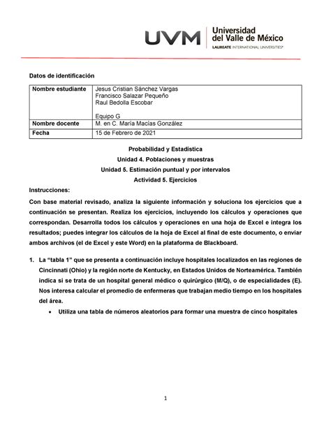 A5 eq G estadistica actividades Datos de identificación