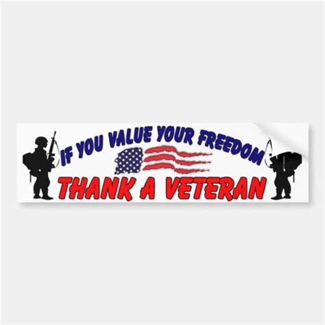 Thank A Vet Bumper Stickers Thank A Vet Bumper Sticker Designs