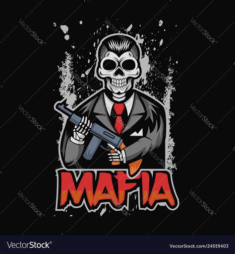 Skull Mafia Royalty Free Vector Image Vectorstock