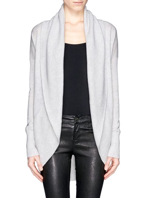 Lyst Vince Wool Cashmere Cocoon Cardigan In Gray