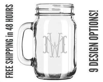 Engraved Mason Jar Etsy