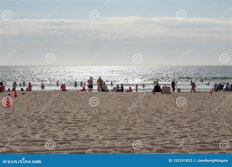 Beach Scene With People In California Editorial Stock Photo Image Of