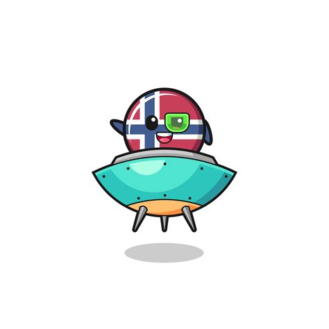 Norway Flag Cartoon Riding A Future Spaceship 5396139 Vector Art At