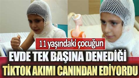 Muş ta 11 yaşındaki çocuğun evde tek başına denediği TikTok akımı