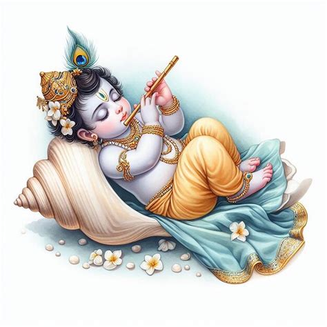 Watercolor Lord Gopal Image Premium Ai Generated Image