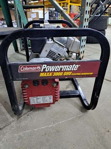 Coleman Powermate MAXA 3000 OHV Generator Baer Auctioneers Realty LLC