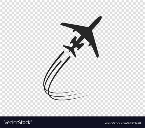 Airplane silhouette taking twisting plane trail Vector Image