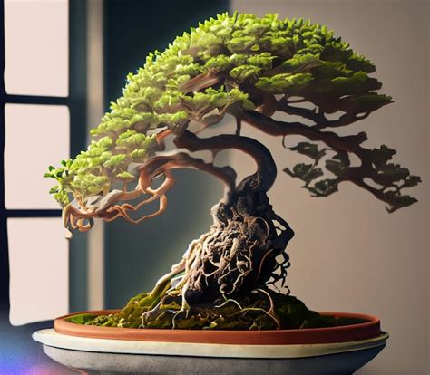 Premium Ai Image Beautiful Potted Bonsai Ornamental Plants For Indoor