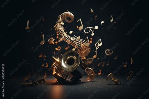 An arrangement of symbols representing musical pitch, rhythm, and ...