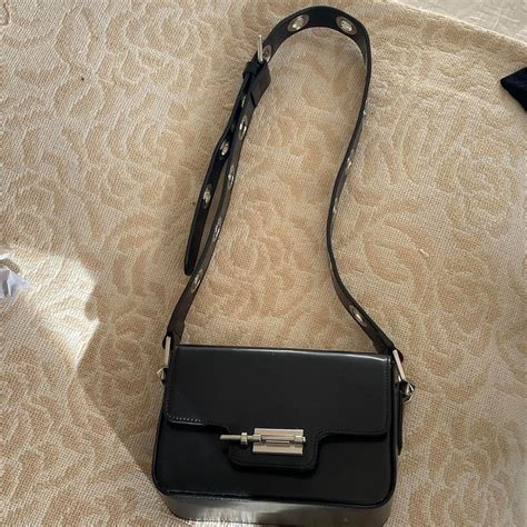 Naked Vice Black Leather Side Bag With Thick Depop