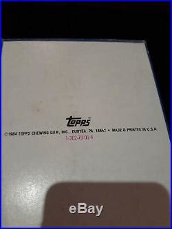 1984 Topps Baseball Wax Box 36 Sealed Packs Sealed Box Cards