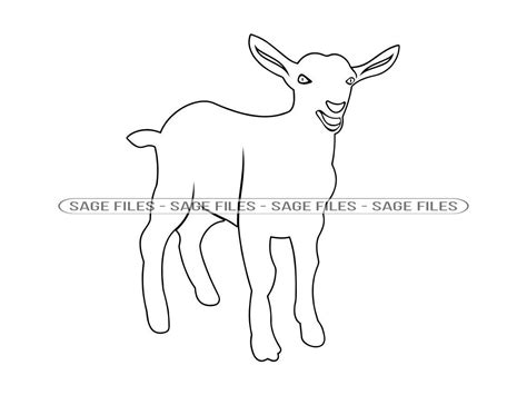 Goat Outline Svg Goat Svg Farm Animals Svg Goat Clipart Goat Files