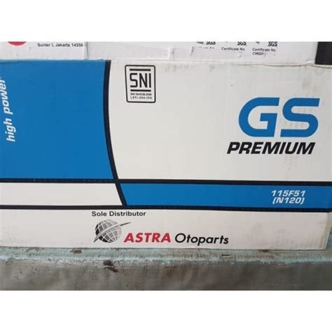 Jual Aki Mobil Battery GS ASTRA Type GS PREMIUM N120 115F51 12v 120