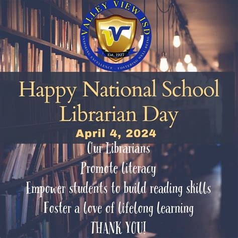 Happy National School Librarian Day Valley View Isd