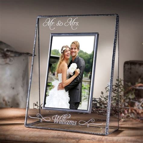 Wedding Picture Frame Personalized Stained Glass Photo Frame Etsy