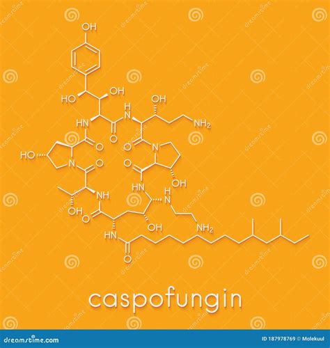 Caspofungin Antifungal Drug Molecule Skeletal Formula Stock Illustration Illustration Of