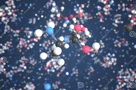 Alanine Molecule Conceptual Molecular Model Scientific 3d Rendering Stock Illustration