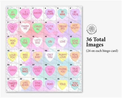 Conversation Heart Bingo Prefilled