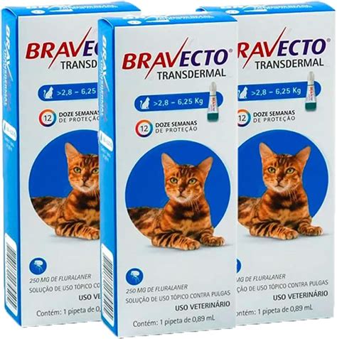 Bravecto Antipulgas Transdermal Para Gatos De 2 8 A 6 25kg 3 Unidades