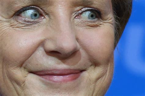 Happy face of Angela Merkel after her tonight's german election win ...