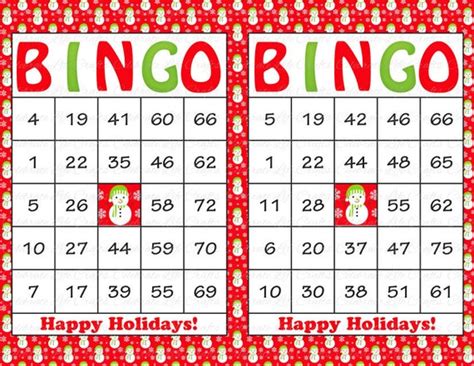 Items Similar To 30 Christmas Happy Holidays Bingo Cards Diy Printable Game Christmas Party