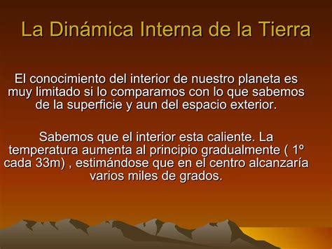 La Din Mica Interna De La Tierra Ppt