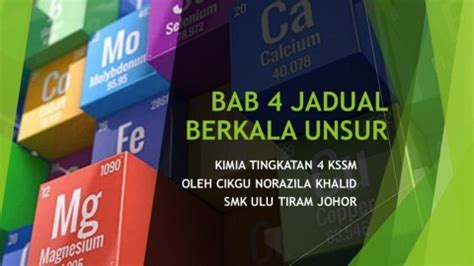 KIMIA T4 KSSM BAB 4 Jadual Berkala Unsur Zila Khalid