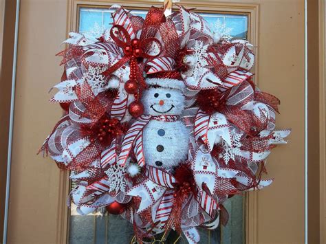 Frosty The Snowman Deco Mesh Holiday Wreath By Decodzigns On Etsy 115