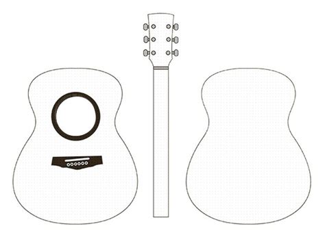 An Acoustic Guitar Cut Out With The Top And Bottom Part Missing From It