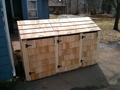 Simple And Easy Steps To Build A Garbage Storage Shed Trash Storage Outdoor Storage Bin