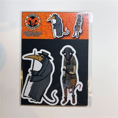 Rat Pack Vinyl Stickers Plague Doctor Rat And Wasteland Rat Etsy