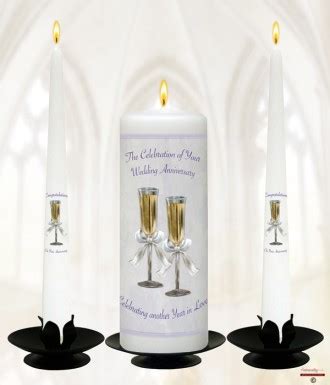 Champagne Glasses Happy Wedding Anniversary Candles Naturally Irish