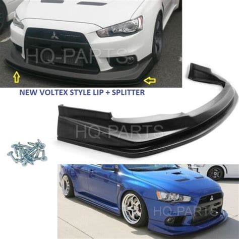 Fits 08 15 Lancer Evolution X Evo X V Style Front Bumper Lip Chin Splitter Pu Ebay