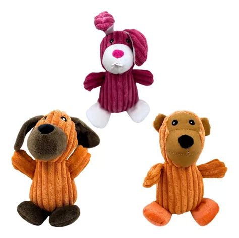 Brinquedo Pelucia Para Pets Cachorro Macaco Coelho Mordedor Cor Marrom