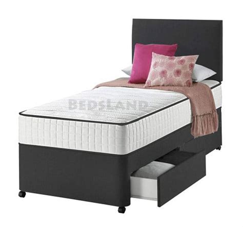 Modern Suede Divan Bed With Memory Foam Mattress